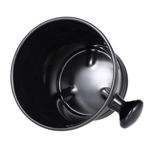 FOMIYES Ergonomic Shaving Bowl Black Plastic Soap Cup for Men for Traditional Shaving Routine