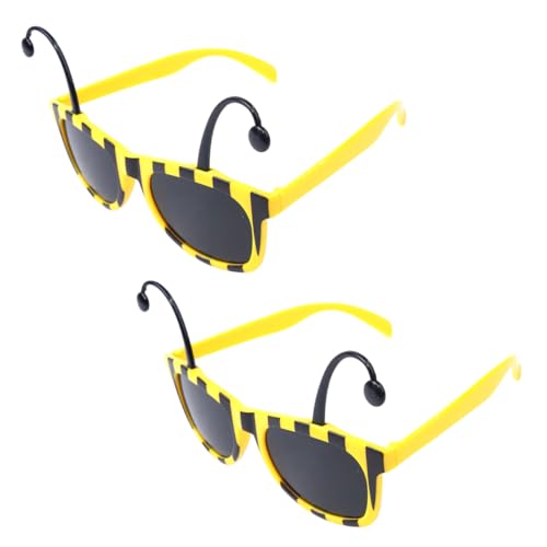 Namvo Paquete de 2 Gafas de Sol de Abeja Negras y Amarillas Gafas de Fiesta de Abeja Gafas de Disfraz de Abeja para Animales Adultos Gafas de Fiesta de Abeja
