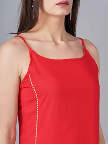 Image of Aziz Textiles Women's Rayon Sleeveless Straight Kurti for Women & Girls
