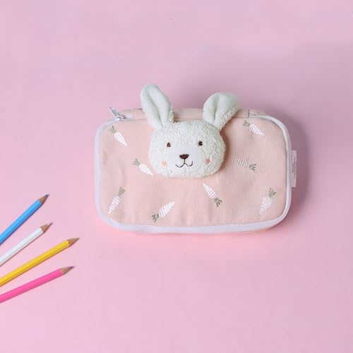 Image of Abracadabra Multi-Utility Pouch for Girls & Boys - Pen & Pencil Case, School Accessories Organizer, Large Stationary Storage Box for Students - Bunny