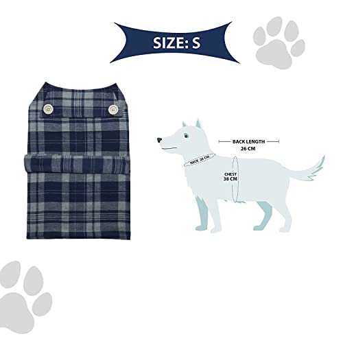 Image of Lulala Dog Plaid Print Cotton Jacket(12Inch,Grey and White)