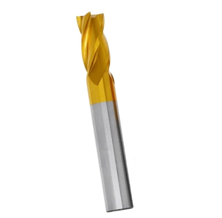 Set di frese HSS M35 da 5/10 pezzi, rivestimento in titanio, fresa CNC a 4 taglienti for utensili in metallo, acciaio e legno(8mm 10pcs)