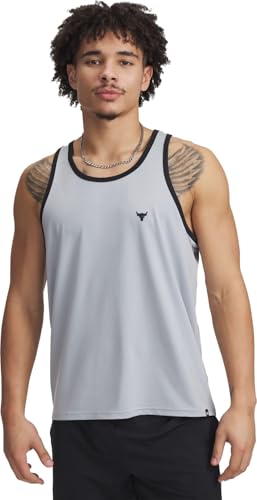 Under Armour Men's Project Rock Mesh Tank, (011) Mod Gray / / Black, Small