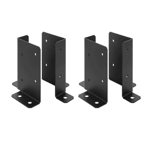Akfldms 4 Soportes de Base para Postes Ajustables, Aptos para Postes de 2x4, y 6x6. Soporte de Base para Postes de Cerca de Madera, para Pérgola y Buzón.