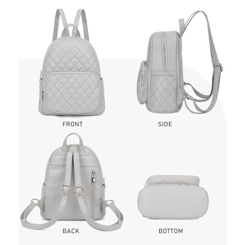 Image of Quilted Small Backpack for Women PU Leather Casual Handbag Daypack Purse | Stylish Quilted Design, water-resistant premium PU leather, matches all daily outfits, lightweight for everyday carry