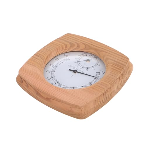 ARTSEWPLY Wooden Sauna Thermometer Hygrometer 1 Piece High-Temperature Resistant Wall-Mounted Suitable for Sauna Rooms and Steam Rooms Essential Accessories