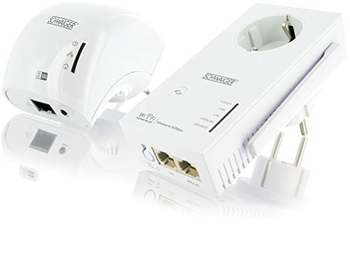 Preisvergleich Produktbild SCHWAIGER PLC542W Powerline WLAN Adapter Starter Kit 500 MBPS