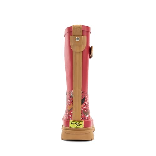 Image of Western Chief Women's Waterproof Mid Rain Boots | Ladies pull on mid rain boots with adjustable buckle, cushioned insole, and rubber outsole for wet weather and outdoor wear.