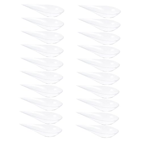 MOTHNUR 20個 使い捨て透明デザートスプーン 食品対応スイーツ用アペザープレート兼用 丸みある滑らか形状で 軽量パーティー用ケータリング