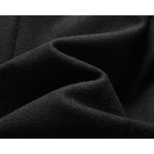 Image of INVACHI Men's Wool Blend Long Trench Coat Notched Collar Single Breasted Overcoat Warm Winter Pea Coat