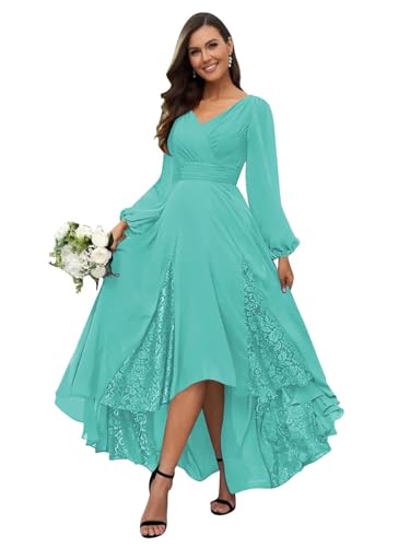 HUINI Damen Hochzeit Brautjungfernkleid mit...