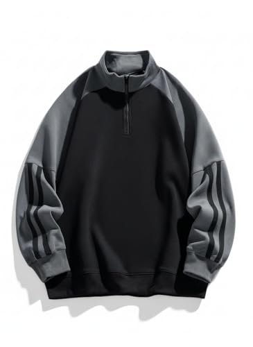 Image of Half Ziper Self Design Sweatshirt for Men(DC-HZS-P)
