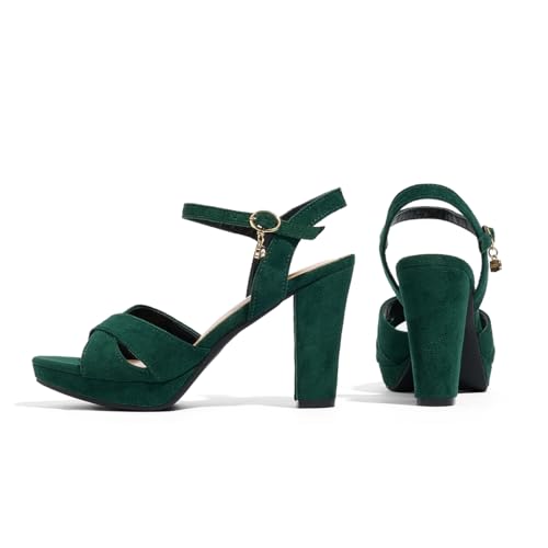 Image of Block Heeled Platform Sandals Chunky Open Toe Shoes for Women