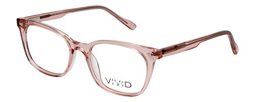 Vivid Designer Reading Eye Glasses 912 Glossy Crystal Rose Pink Clear 51 mm +0.25