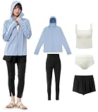 [アクレイス] 水着 レディース ラッシュガード 長袖 5点セット フード付き パーカー al-sh24004 S M L XL XXL