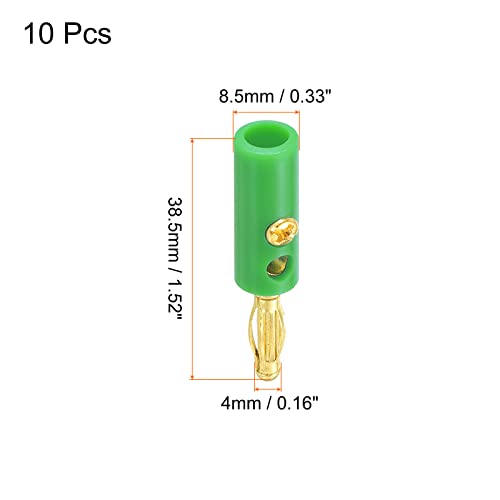 PATIKIL 10 Pack Banana Plugs Connector Screw Type Speaker Banana Plugs 4mm Gold-Plated Alloy Green for Speaker Wires Sound Systems - Image 2