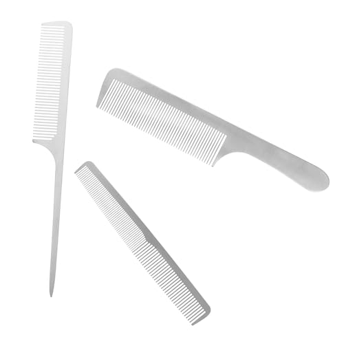 Peigne coiffure antistatique fini les frisottis lot 3 pièces en acier