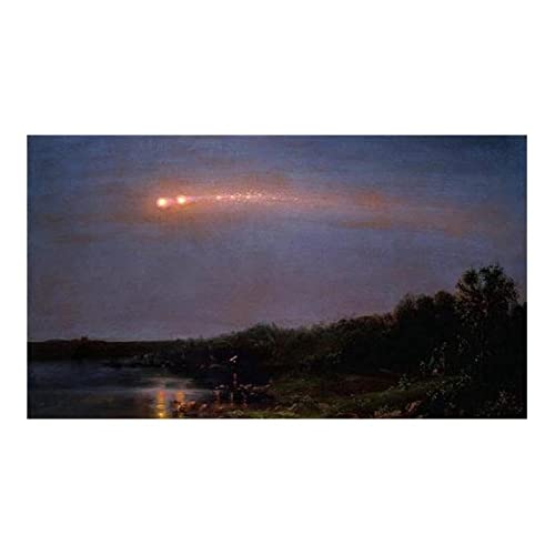 RGDFBG Tableaux Posters Et Arts Décoratifs Frederic Edwin Église Célèbre Peinture À l'huile 'Le Météore' sur Toile Peinture Murale Art Tableau Salon Décor 40X60Cm X1 sans Cadre Cover