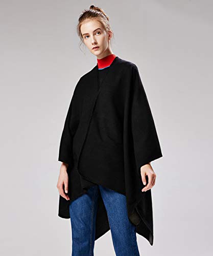 Women's Shawls and Wraps Open Front Poncho Cape Winter Sweater3