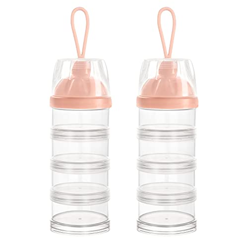 Image of Accmor Baby Milk Powder Formula Dispenser, 4 Layers Stackable Formula Container for Travel, Non-Spill Snacks Formula Storage Container On The Go, BPA Free
