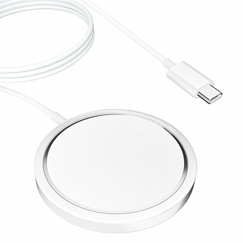 Image of Ubon 15W Wireless Magnetic Charger with Fast Charge | Best Compatible for 16 /15 /14 /13 /12 Plus, Pro, Pro Max & All Wireless Enabled Smartphones & Earbuds (WR226, White)