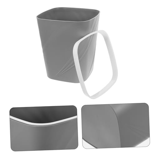 Caneca de basura rectangular de plástico gris OSALADI miniatura 7