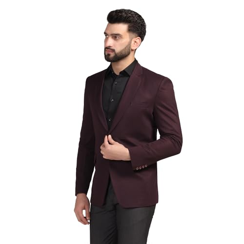 Image of TAHVO Men Blazer Lycra Fabric Slim Fit Single Breasted Blazer