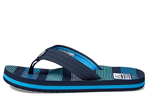 Image of REEF Kids' Ahi Beach Flip Flop, Soft Cushion Footbed, Water Friendly, Deep Sea Stripes, 4