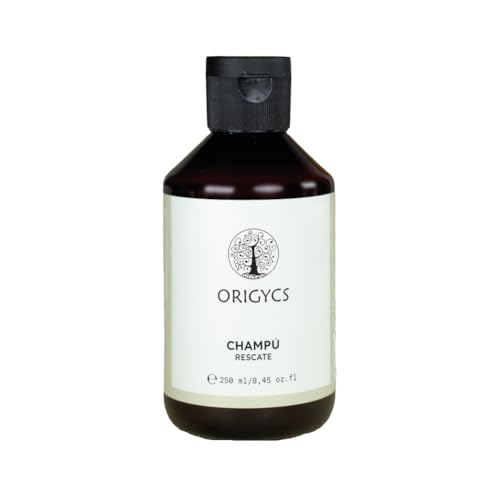 Origycs Champú Rescate 250ml - Sin Sulfatos ni Siliconas | Hidratante y Reparador con Extractos de Uva, Algodón y Flor de Azahar | Vegano y 92.6% Ingredientes Naturales