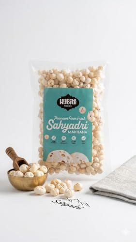 Image of Hybite 4 Sutta Phool Makhana 1000gm | Farm Fresh Handpicked 4 Sutta Size High Protein Fox Nuts /Lotus Seeds | No added Preservatives & No artificial Flavours | High Protein & Fiber