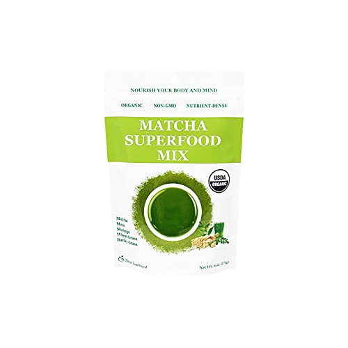 Cherie Sweet Heart Matcha Powder Green Superfood Mix, Non-GMO Mixed Greens, Plant Based, Focus & Energy, Organic Green Tea Powder, Natural Caffeine Drink Mix (6oz, 34 Servings) (Packaging May Vary)