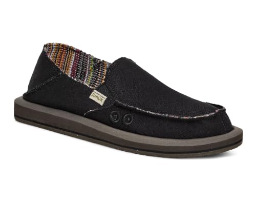 Image of Sanuk Donna Hemp 2 Tone Womens Loafers - Slip On Memory Foam Shoes