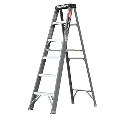 Fiberglass Step Ladder 6-Step 300LBS Yellow