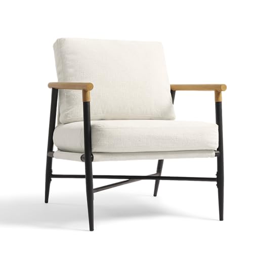 Sillón Chenille Beige con Estructura de Metal miniatura 5