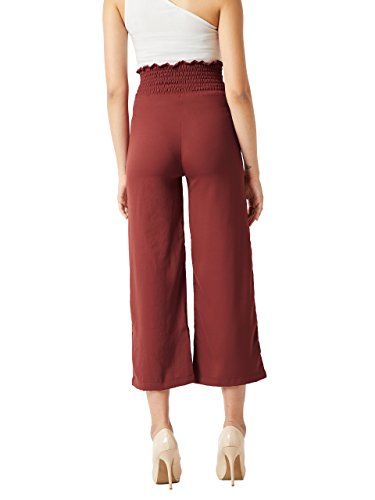 Image of Miss Chase Women's Brick Red Criss Cross Tie-Up Pants