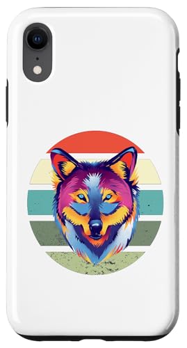 Colorful Wolf Head Art Face Wollf Lover Wildlife Animals Case for iPhone XR
