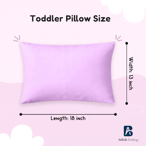 Image of Atiksh Beddings 13x18 Inch Zipper Closure Toddler Travel Pillow Cases Pack of 2 - 100% Soft Egyptian Cotton, 600 Thread Count, Small Travel Pillowcase Covers for Kids & Baby Pillow Lavender