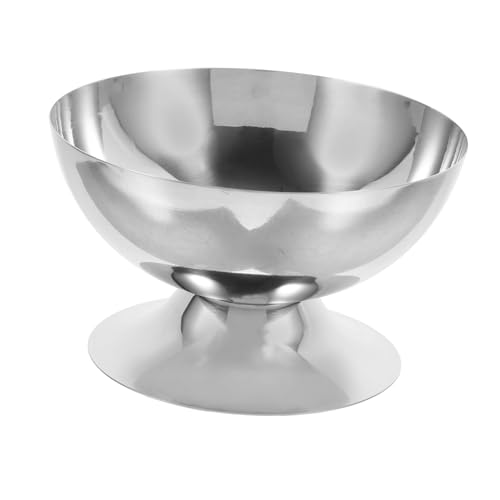 ULTECHNOVO Taza de helado copas de helado acero tazón de helado hielo inoxidable bol sorbete taza de postre creativa cuenco para servir postres taza de postre multiusos Silver