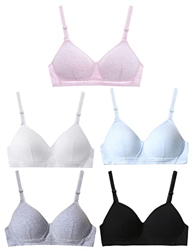 5 Pack Teens Girls Bras with Built in Pads Cotton Wireless Bralette4