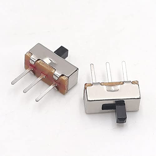 Tnuocke 100PCS 3mm High Knob Vertical Micro Mini Slide Switchs,3 Pin 2 Position 1P2T SPDT Toggle Switches Panel Mount DC 50V 0.5A