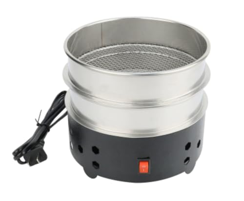 JoyeeLii コーヒークーラー焙煎冷却機 焙煎冷却Coffee Beans Cooler 焙煎機 豆クーラー 豊かな風味小型業務用 焙煎器 家庭用 110V 黒い二重層 (ブラック,600g二層スクリーン機)