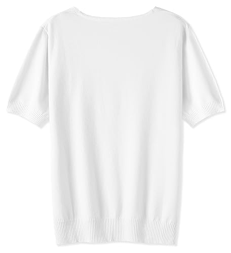 DAIMIDY Women's Short Sleeve V Neck Sweaters Casual Summer Sweater Lightweight Knit Pullover Tops4