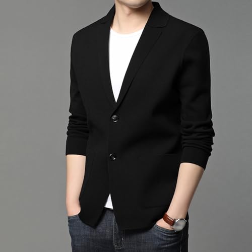 Men's Open Front Blazer Cardigan Sweater Lightweight Knit Two Button Sweater Slim Fit Casual Sports Coats Jacket2