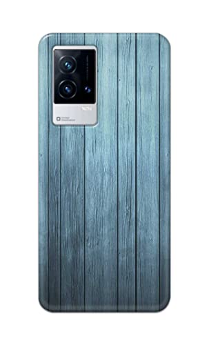 Image of Printed Hard Back Cover Case for Vivo IQOO 9 5G Back Cover (Wooden Blue) -702