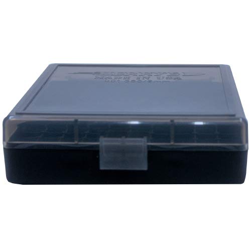 BERRY'S PLASTIC AMMO BOX, SMOKE/BLACK 100 Round 9MM / 380 (10)