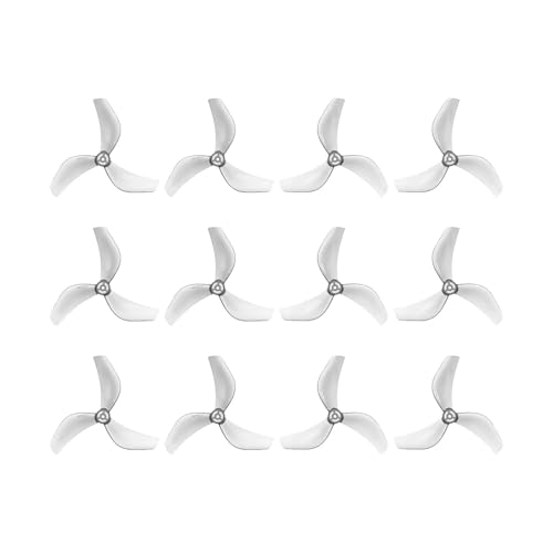Hélices de drone tripales grises transparentes en polycarbonate résistant