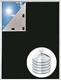 Verdunklungsstoff, Dachfenster Fenster Verdunkelung, Reise Verdunklungsrollo mit Mikro Saugnapf und endlosem Halt Verdunkelungsrollo Verdunkelungsfolie in 1 Minute angebracht, 3m x 1,45m Schwarz