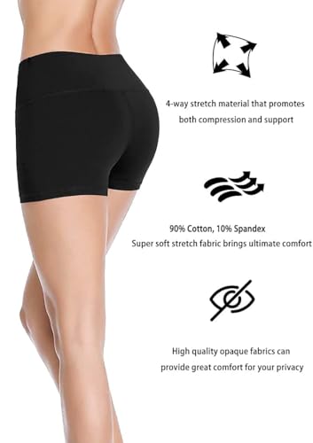 4How Women's High Waisted Yoga Gym Shorts Black Hot Pants Workout Running Cycling Sports Shorts