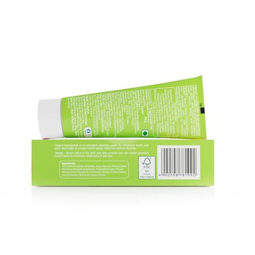 Image of Pigeon Apple Toothpaste, For babies and Children,Fluroide -free,SLS free,Color free,Paraben Free, PH friendly,45 g (Pack of 2)