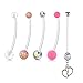 LAURITAMI Piercing Ombelico Gravidanza Sport maternit脿 Acrilico Bioflex Tansparent Barbell Lungo 38mm 14G Piedi per Neonati per Il Corpo